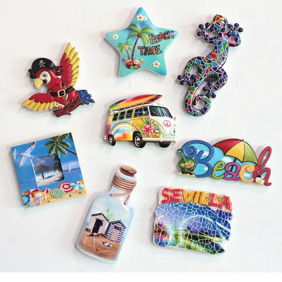 Adesivo per frigorifero in resina personalizzato con magnete per frigorifero con teschio di souvenir pirata all'ingrosso