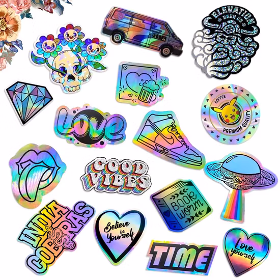 Adesivi adesivi per etichette in PVC impermeabili con stampa in vinile fustellato con logo personalizzato